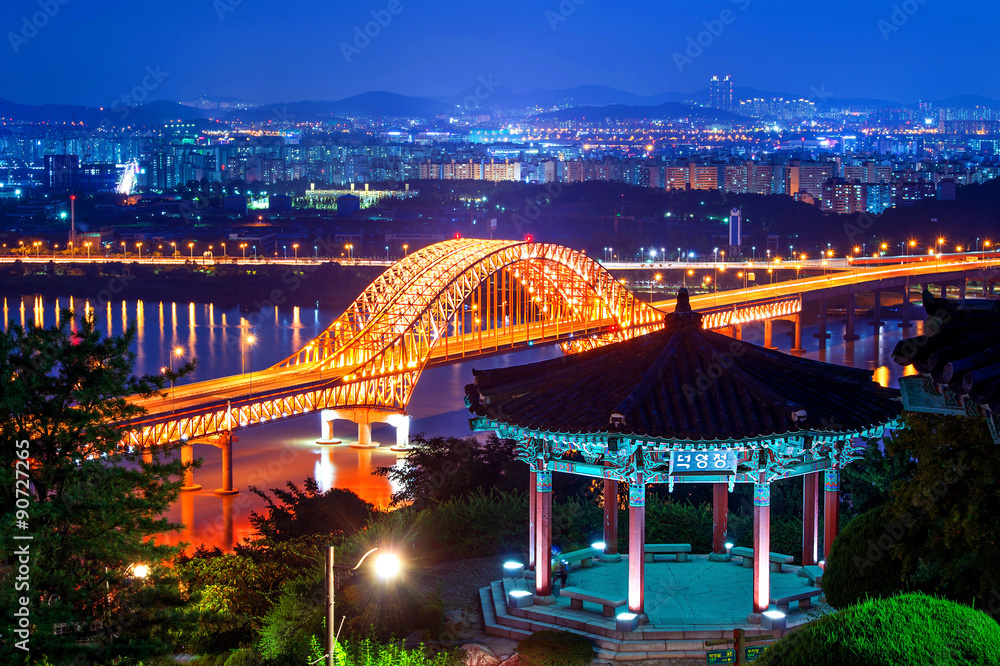 Banghwa bridge at night,Korea.