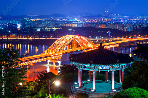 Banghwa bridge at night,Korea. © tawatchai1990