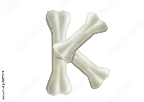 Dog bone in the form of alphabet.