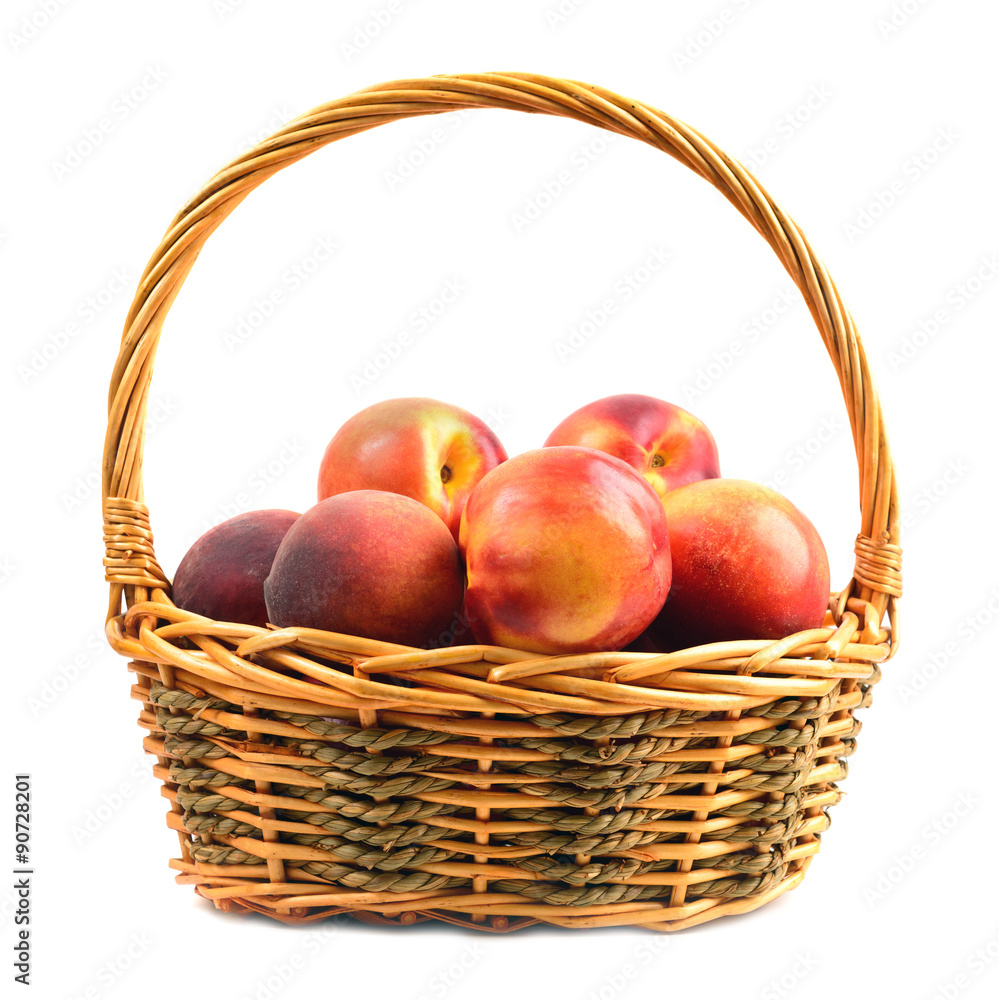 peaches in basket peaches in basket