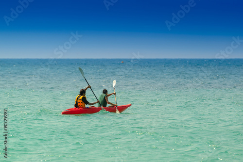 Person Kayaking in sea © tope007
