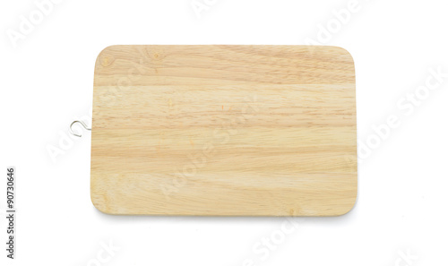chopping wooden board isolated on white background