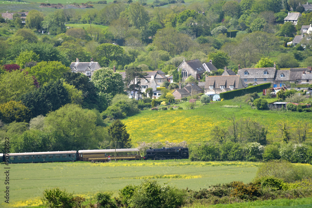 Steam train from Swanage to Corfe Castle, Dorset