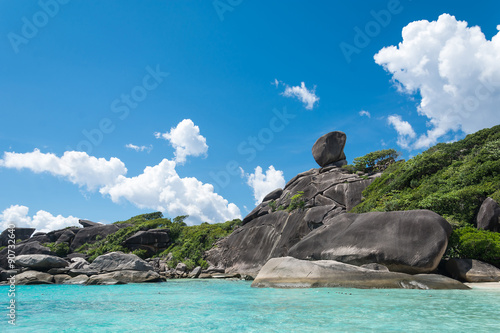 Koh Similan No.8 Island with Sailing Boat Rock landmark in Simil © topntp