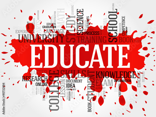 EDUCATE. Word education collage