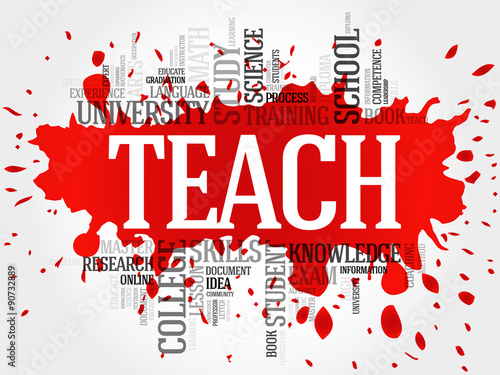 TEACH word cloud, education concept
