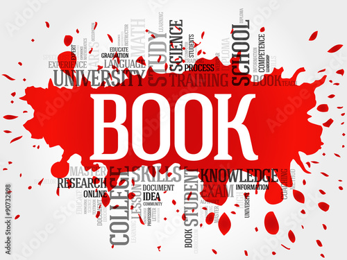 BOOK. Word education collage