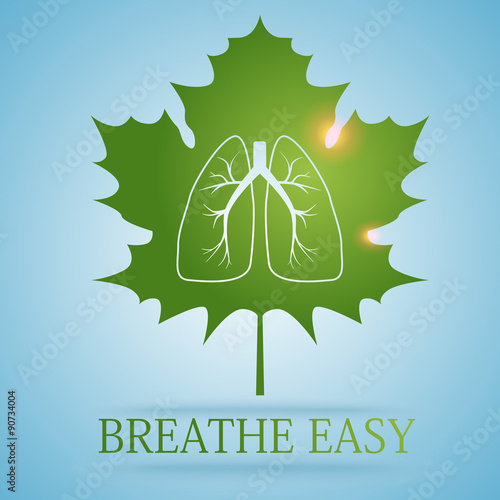 Image of maple leave with figure of lungs