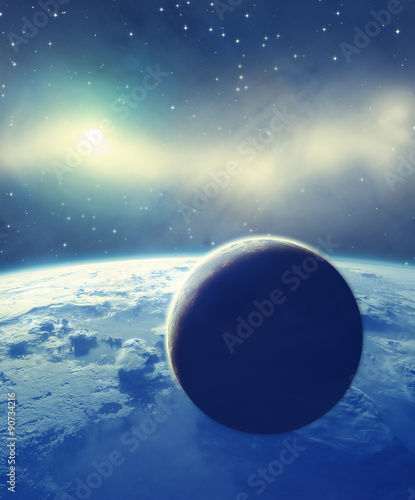Fototapeta Naklejka Na Ścianę i Meble -  Distant planet system.