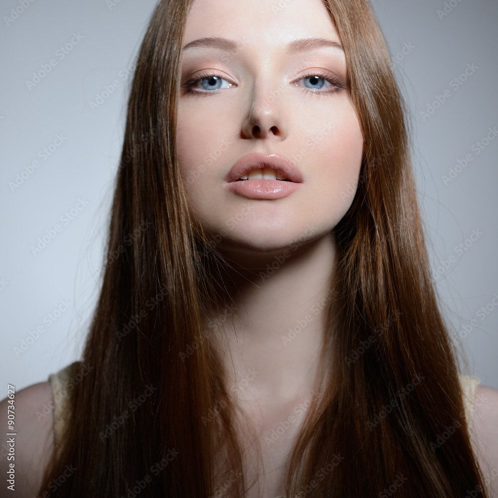 Portrait of pretty young woman, closeup Portrait of pretty young woman, closeup