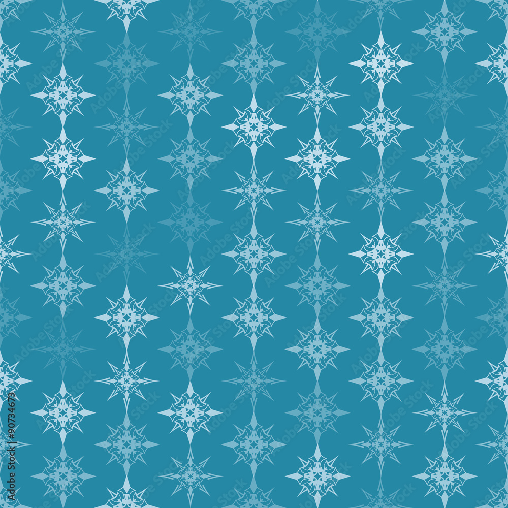 Seamless colorful background made of snowflakes
