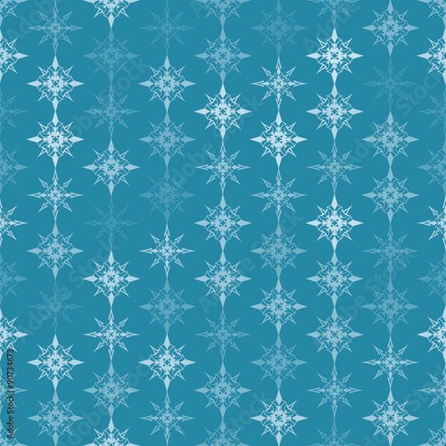 Seamless colorful background made of snowflakes