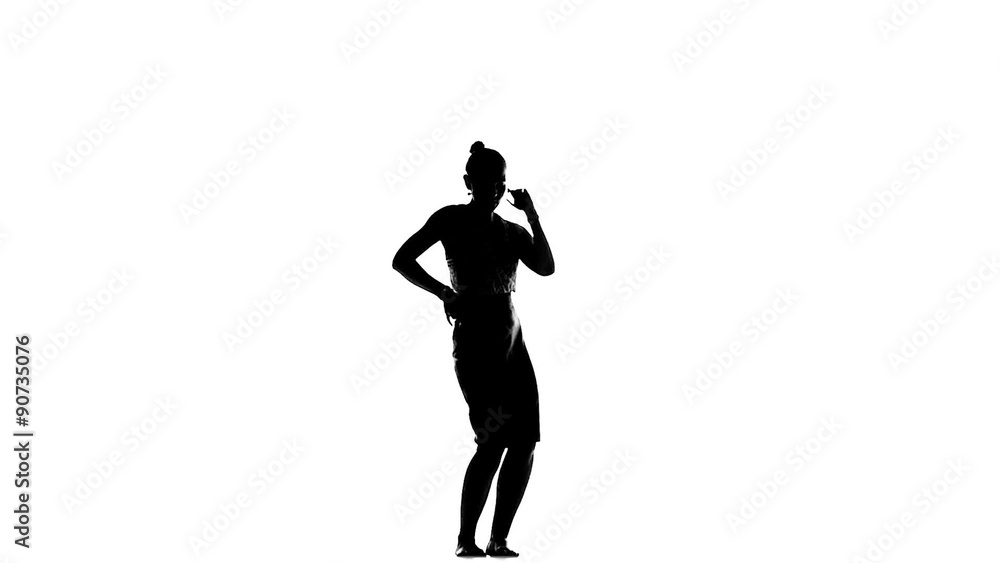 Girl dancing social latino dancers on white, slow motion Girl dancing social latino dancers on white, slow motion