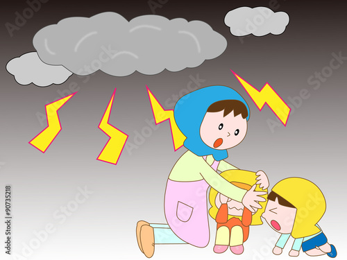 雷雨で避難