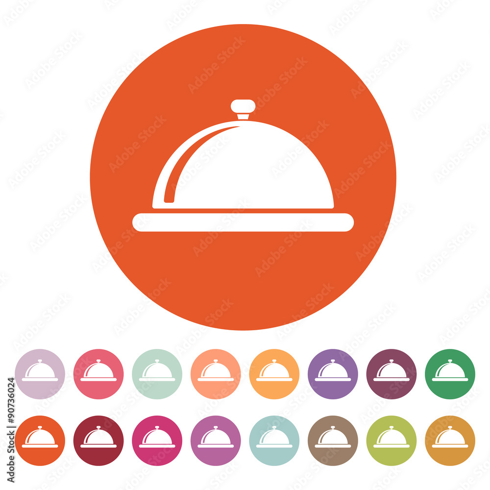 The tray station icon. Breakfast and lunch, dinner, restaurant symbol. Flat The tray station icon. Breakfast and lunch, dinner, restaurant symbol. Flat
