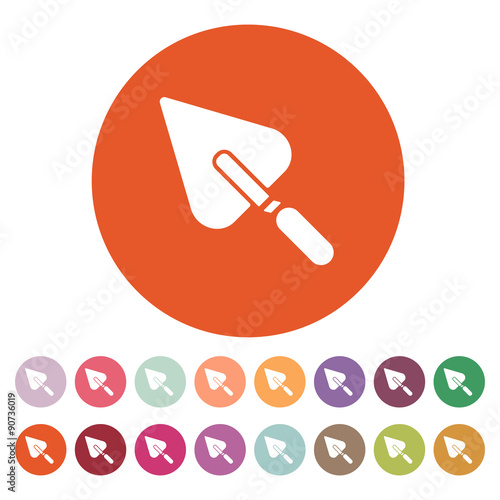 The trowel icon. Mason and building, repair, plasterer symbol. Flat