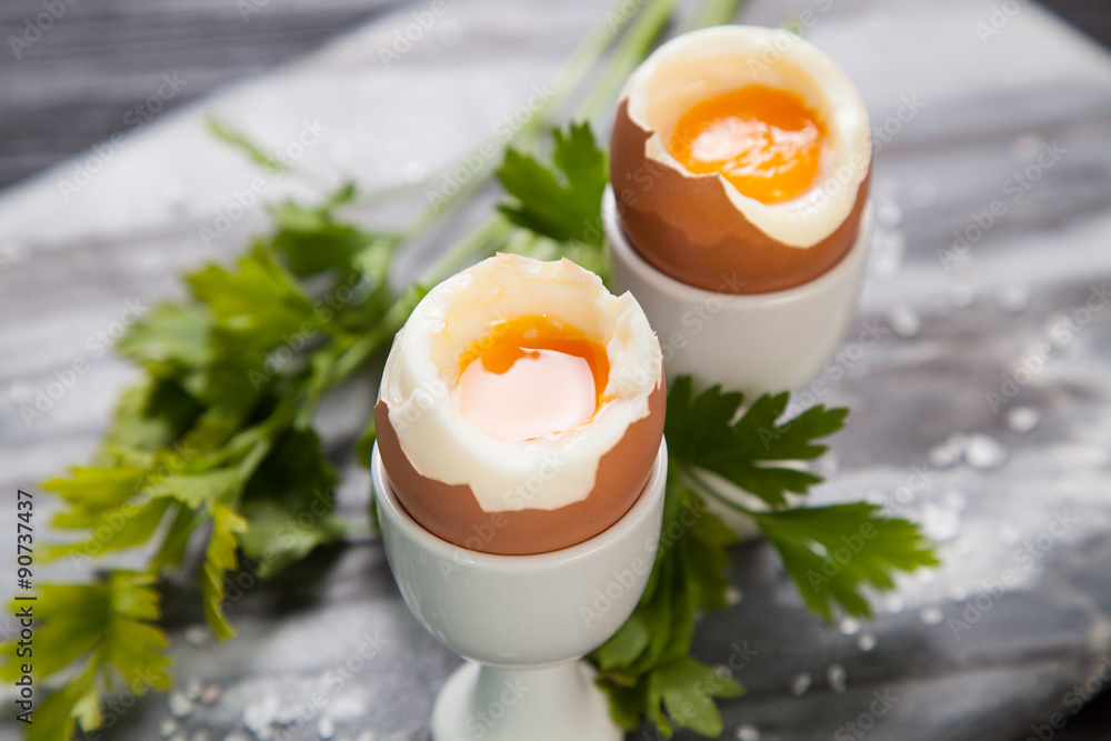 Boiled eggs on marble background Boiled eggs on marble background