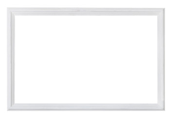 white painted narrow wooden picture frame
