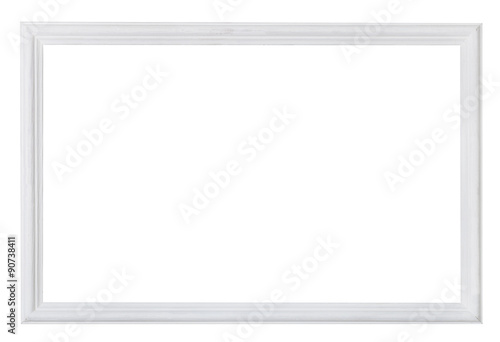 white painted narrow wooden picture frame photo