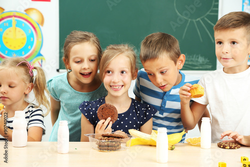 Cute children at lunch time...