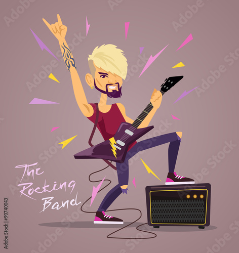 Rock star. Vector flat illustration