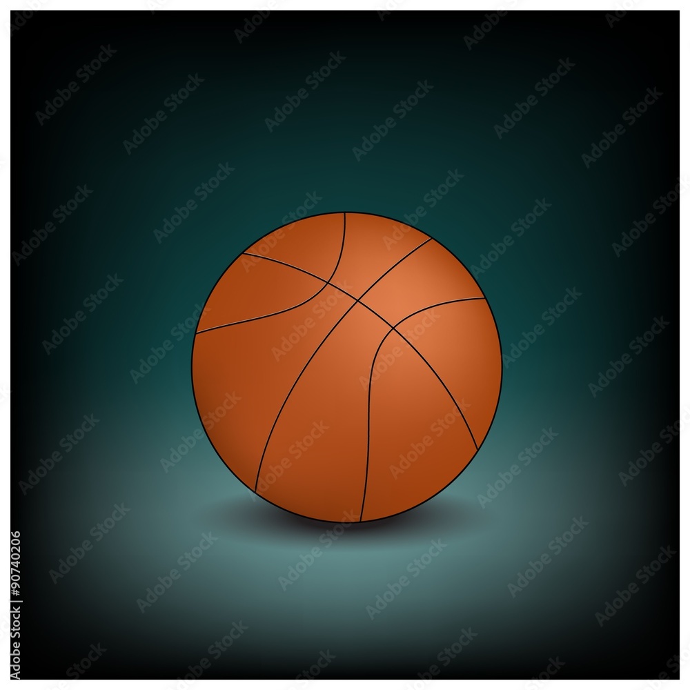 Vector Basketball icon  isolated on a dark background