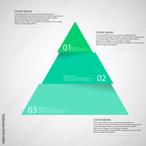 Vászonkép Light illustration inforgraphic with triangle divided to three parts