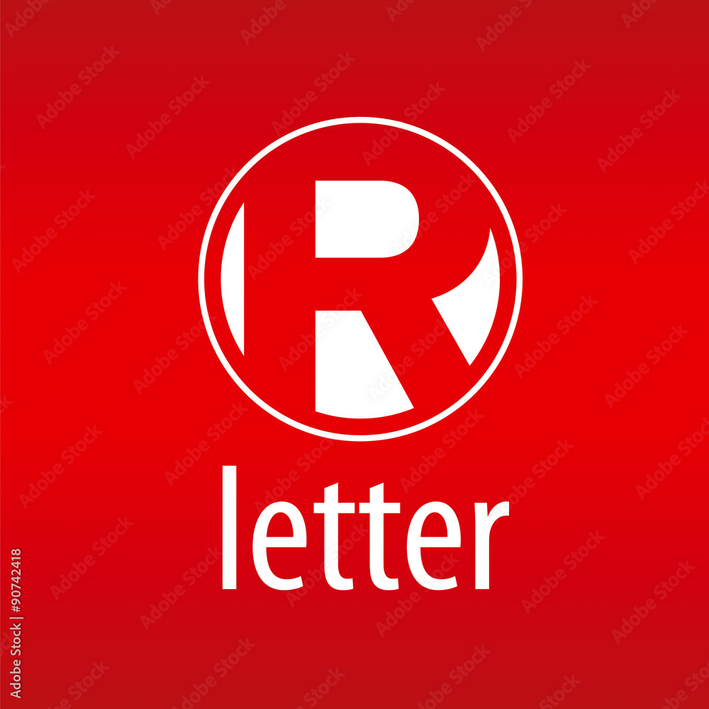 Round vector logo letter R on a red background Round vector logo letter R on a red background