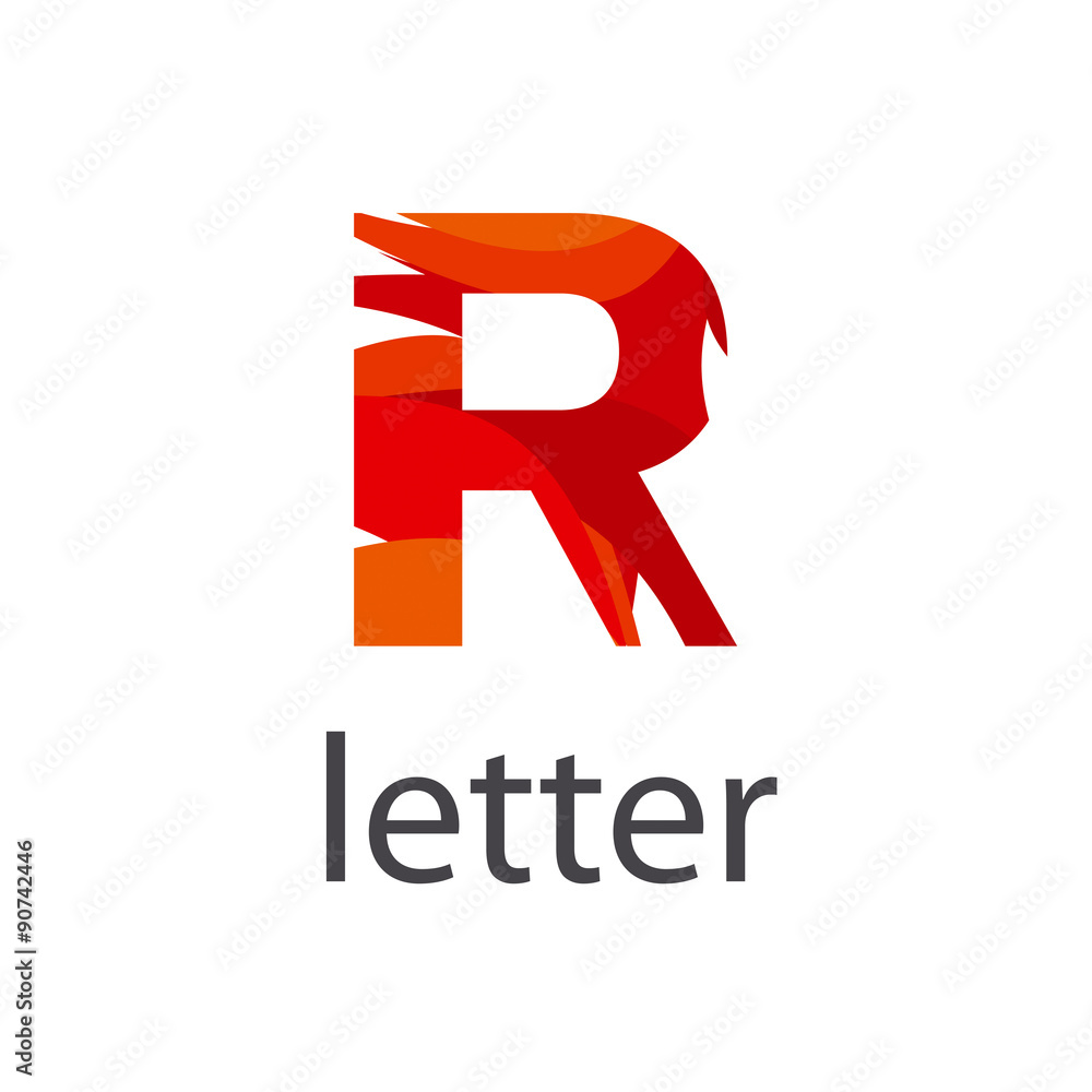 Abstract vector logo colored letter R