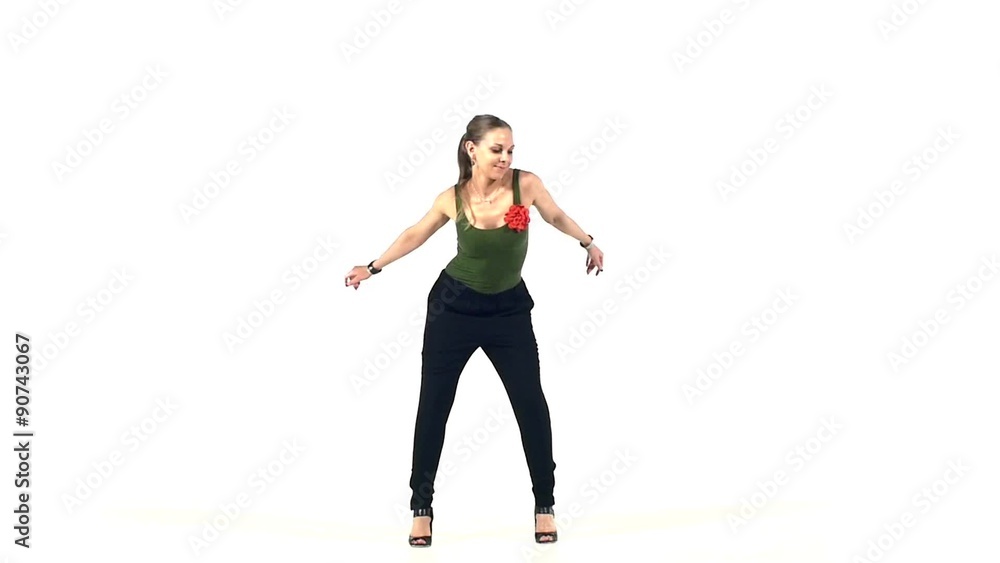 Beautiful, great lady enjoy moving dancing social latin dance Beautiful, great lady enjoy moving dancing social latin dance