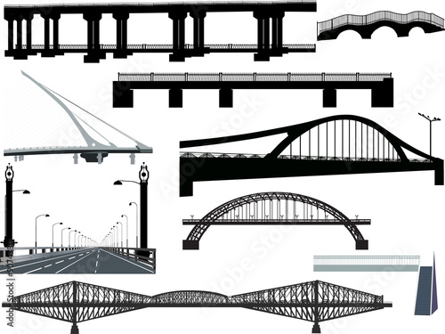 nine bridges collection isolated on white