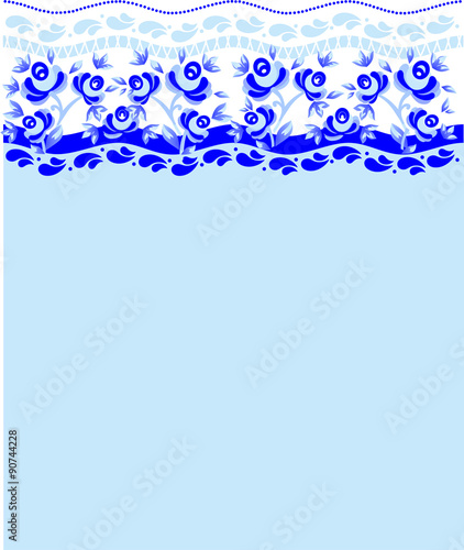 Decorative floral background with "Gzhel".