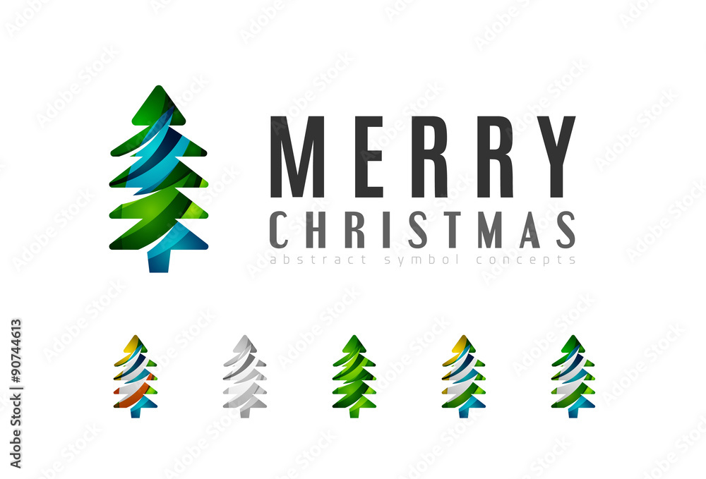 Set of abstract Christmas Tree Icons, business logo concepts Set of abstract Christmas Tree Icons, business logo concepts