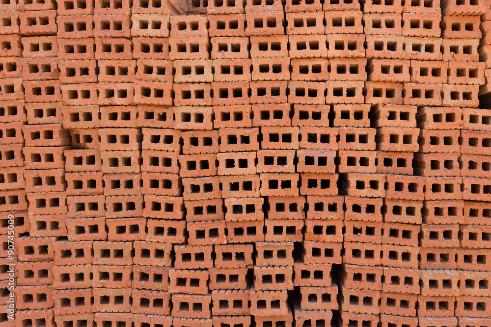 pile of brick block used for industrial in residential building pile of brick block used for industrial in residential building