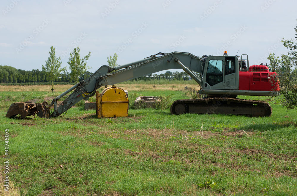 Fototapeta premium Caterpillar excavator