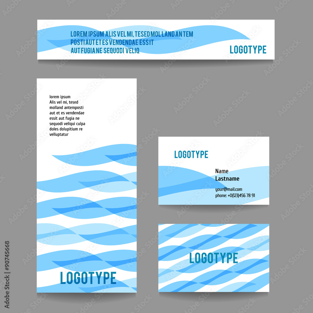 Vector corporate template with stripes.