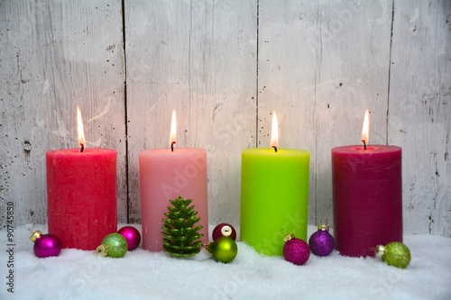 Weihnachtskarte - vier bunt...