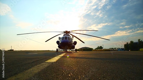 a helicopter at the airport