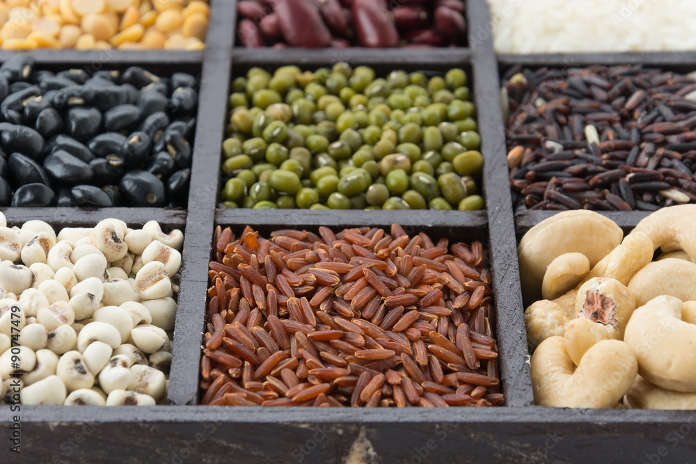 Mixture of beans in block Mixture of beans in block