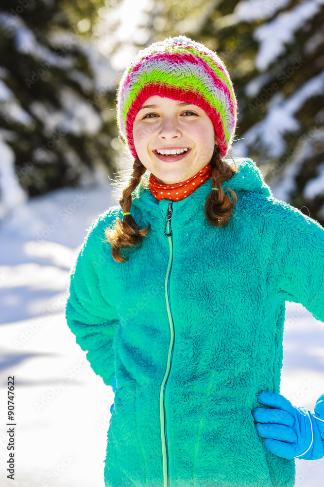 Winter vacation, girl enjoying winter Winter vacation, girl enjoying winter