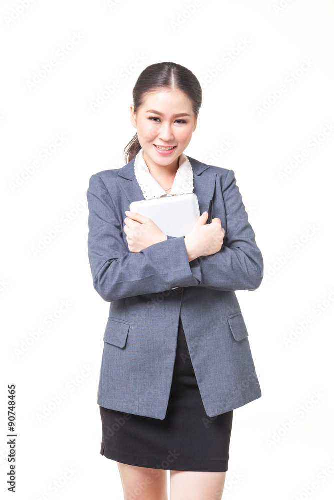 Portraits business woman on white background Portraits business woman on white background