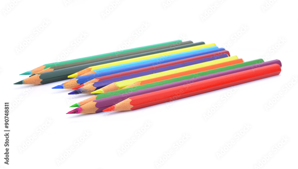 color pencils isolated on a white background. color pencils isolated on a white background.