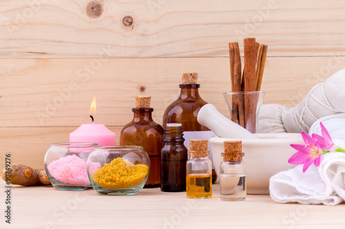 Natural Spa Ingredients Aromatherapy and Natural Spa theme  on w