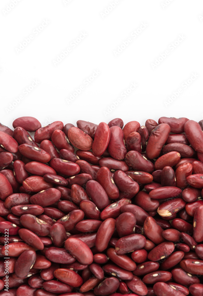 red beans on white background red beans on white background