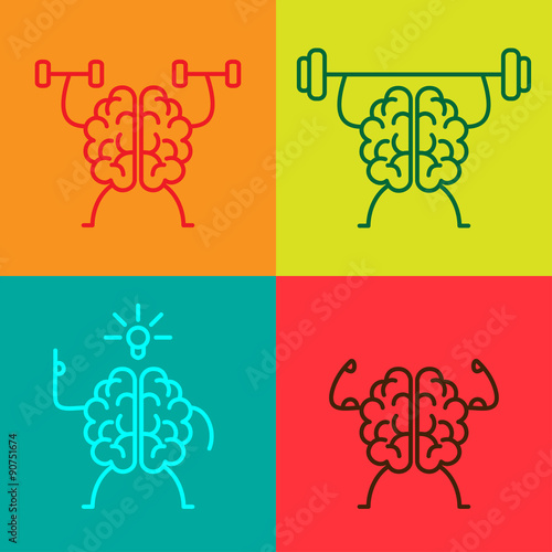 Brain power icons