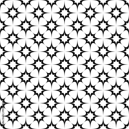 Seamless black white star pattern
