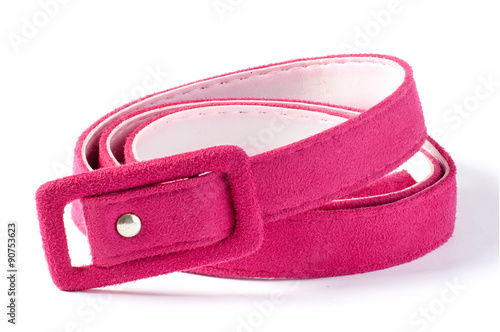 pink belt isolated on white