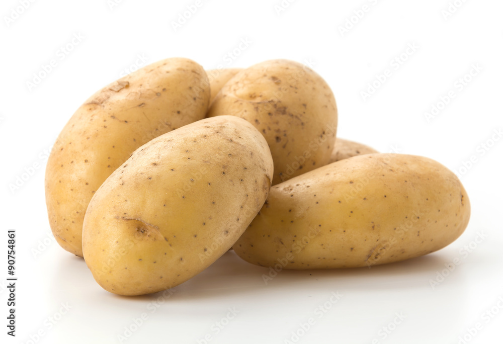fresh potato on white background fresh potato on white background