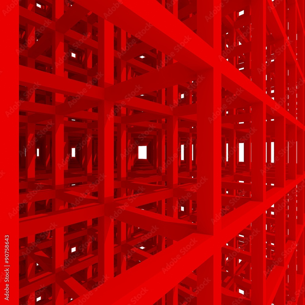 3d red columns and beam ,architecture background. 3d red columns and beam ,architecture background.