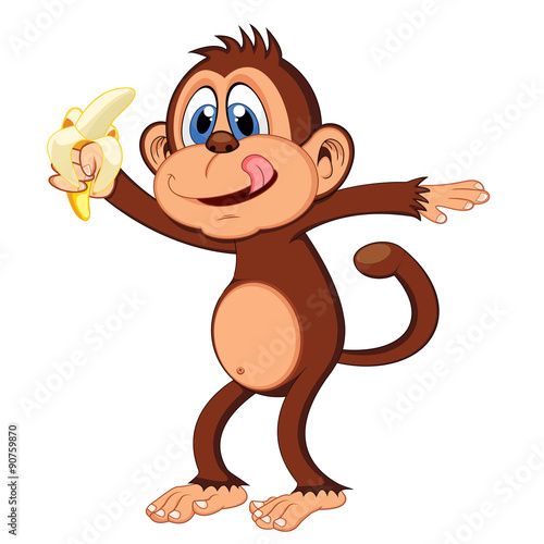Monkey eat banana cartoon Stock Vector | Adobe Stock Monkey eat banana cartoon Stock Vector | Adobe Stock